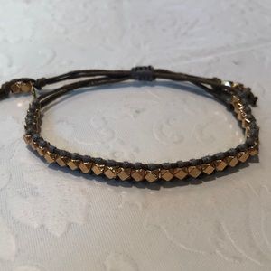 Shashi Gold and Brown Slide Bracelet